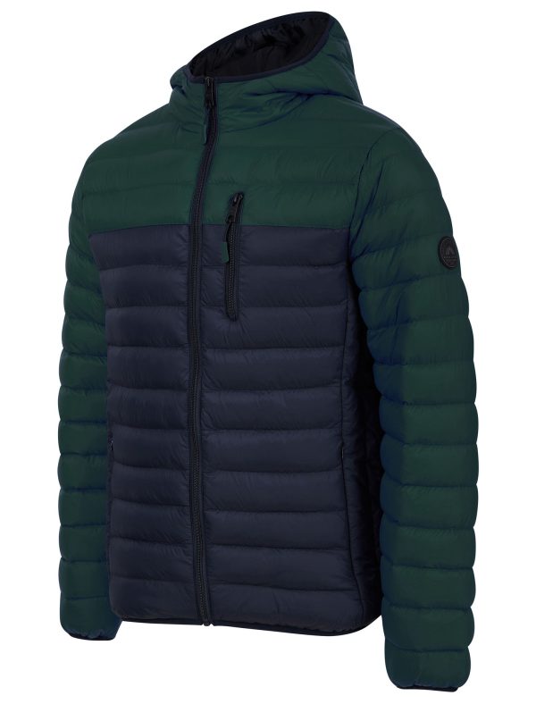 Coats / Jackets Virgo Colour Block Quilted Puffer Jacket with Hood in Green Gables / L - Tokyo Laundry