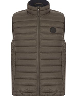 Coats / Jackets Yellin 2 Quilted Puffer Gilet with Fleece Lined Collar in Khaki / S - Tokyo Laundry