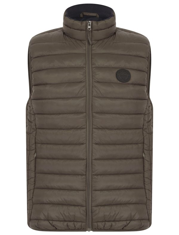 Coats / Jackets Yellin 2 Quilted Puffer Gilet with Fleece Lined Collar in Khaki / S - Tokyo Laundry