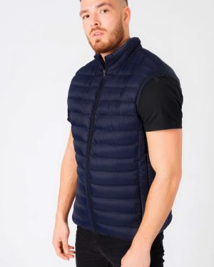 Coats / Jackets Yellin 2 Quilted Puffer Gilet with Fleece Lined Collar in Sky Captain Navy / S - Tokyo Laundry