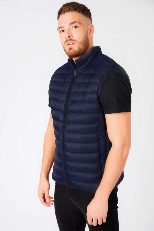 Coats / Jackets Yellin 2 Quilted Puffer Gilet with Fleece Lined Collar in Sky Captain Navy / S - Tokyo Laundry