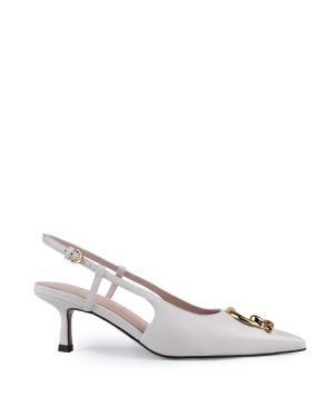 Coccinelle C-me Smooth Slingback Shoes In Leather