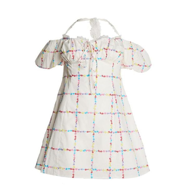 Collective The Label The Label Picnic Floral A-Line Mini-Dress - White