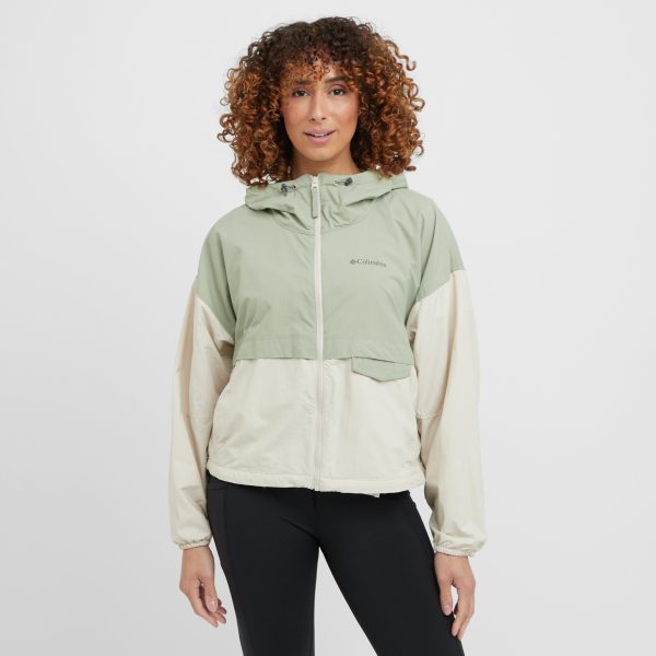 Columbia Women's Spire Valley Cropped Windbreaker Jacket, Green