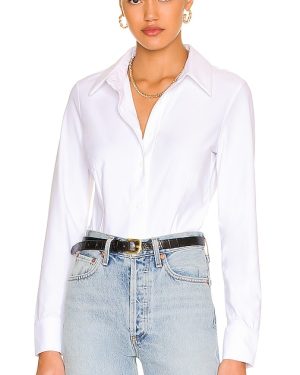 Commando Classic Button Down Bodysuit in White. Size M, S, XL, XS.