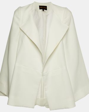 Comme des Garcons White Crepe Oversized Open Jacket S