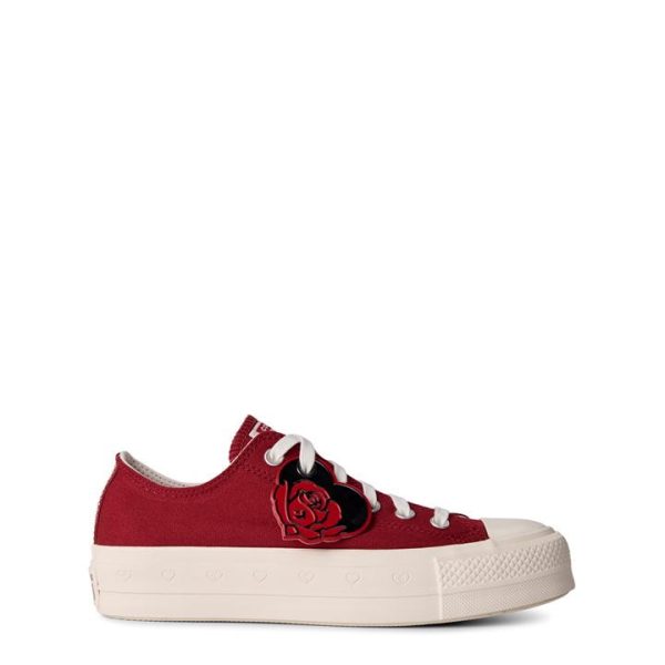 Converse Lifestyle Chuck Taylor All Star Platform Canvas Low Top Shoes - Red
