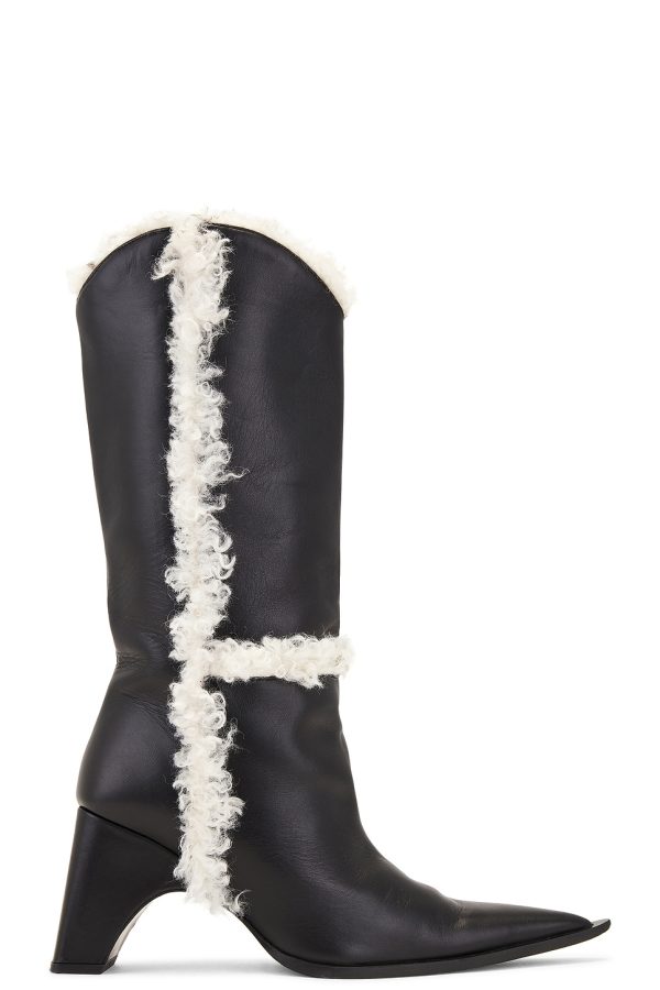 Coperni Bridge Cowboy Boot in Black & Off White - Black. Size 37 (also in 38, 39, 40).