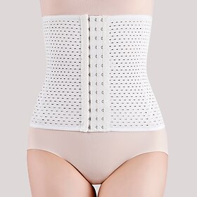 Corset Women's Breathable Plus Size Basic Gender Neutral Shapewear Tommy Control Waist Trainer Slips Lingerie - Party Daily Wear Solid Colored Shapewear Corse