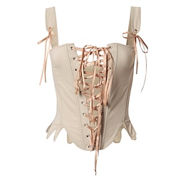 Corset Women's Corset Tops Simple Style Overbust Corset Backless Tummy Control Pure Color Lace Up Prom Party Evening Club Spring Summer Army Green Khaki Home Outfits
