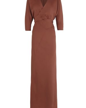 Cortana - Mara V-Neck Silk Wrap Dress - Red - FR 38 - Only At Moda Operandi