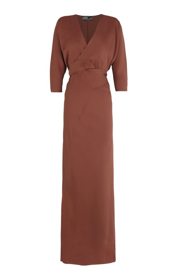 Cortana - Mara V-Neck Silk Wrap Dress - Red - FR 38 - Only At Moda Operandi