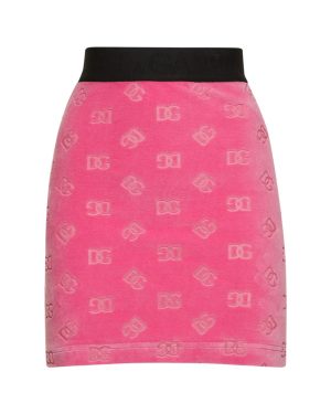 Cotton Chenille Jacquard Logo Mini Skirt