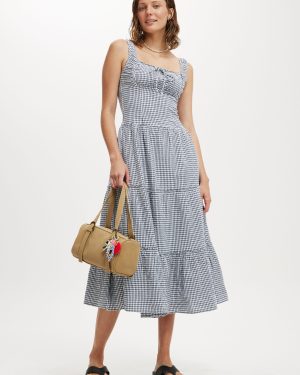 Cotton On Women - Aria Corset Detail Maxi Dress - Picnic gingham winter night