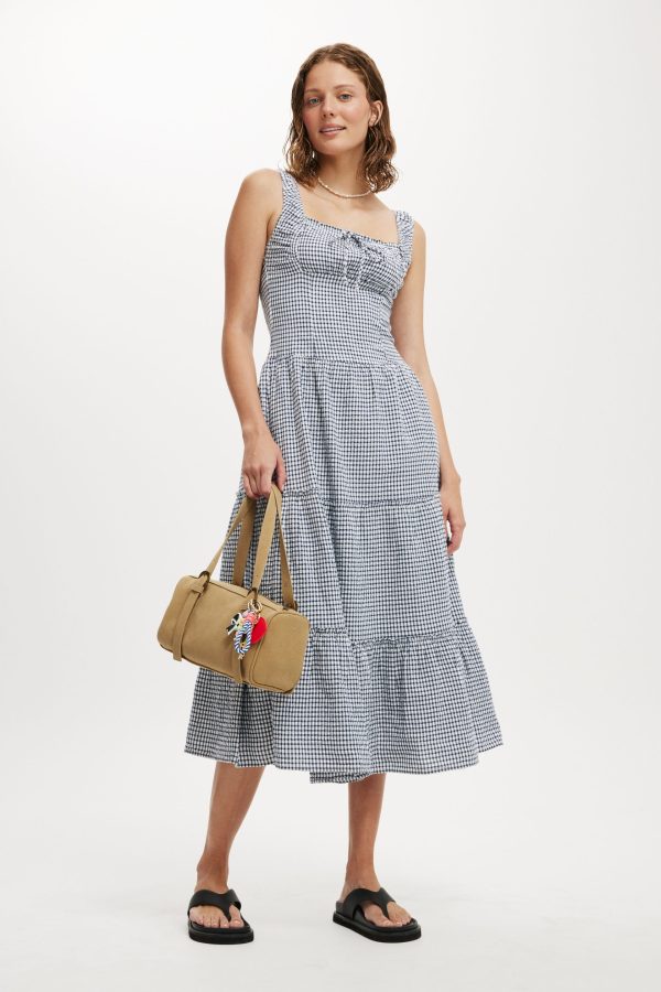 Cotton On Women - Aria Corset Detail Maxi Dress - Picnic gingham winter night