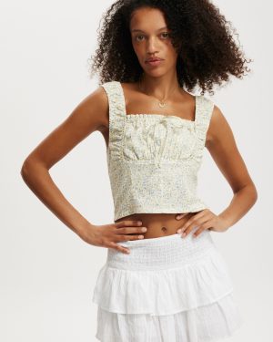 Cotton On Women - Ella Corset Top - Isabelle floral lemon