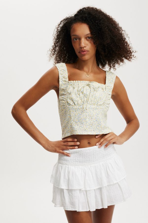 Cotton On Women - Ella Corset Top - Isabelle floral lemon