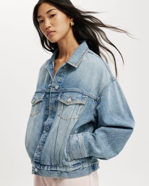 Cotton On Women - Original Denim Jacket - Saltwater blue/stud