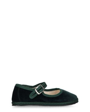 Cotton Velvet Mary Jane Loafers