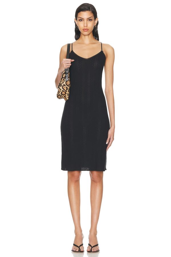 Cou Cou Intimates The Midi Slip Dress in Black - Black. Size XL (also in ).