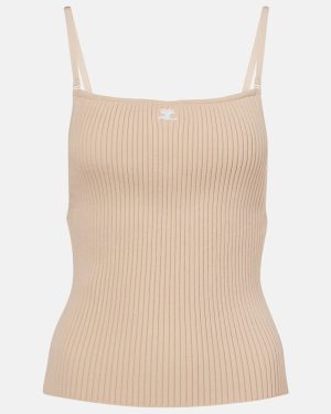 Courreges Logo ribbed-knit tank top
