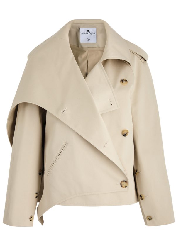 Courrges Cotton-twill Trench Coat - Cream - XS (UK6 /xs)