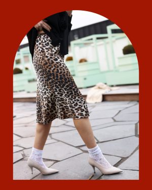 Crās Tail Leopard Print Midi Skirt Leopard