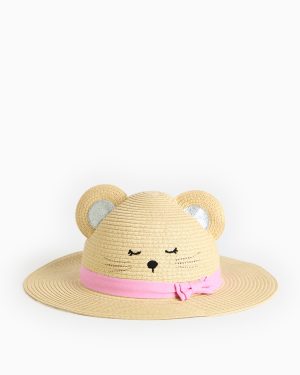 Cream Cream Novelty Cat Straw Sun Hat (6-9 Years) - Tu by Sainsbury's