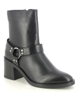 Creator Bologna Cowboy Black leather Womens ankle boots IB23560A-31 in a Plain Leather in Size 41