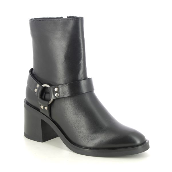 Creator Bologna Cowboy Black leather Womens ankle boots IB23560A-31 in a Plain Leather in Size 41