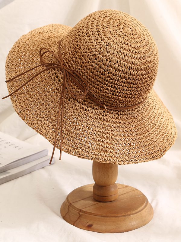 Crochet Straw Hat With Wide Brim Foldable Sun Hat For Women 2025
