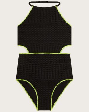 Crochet Swimsuit Black