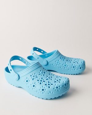 Crocs Classic Floral Cut Clogs at Free People in Tinted Glass, Size: US 7