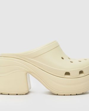 Crocs Siren Heeled Clog Sandals in Beige