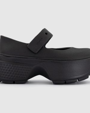 Crocs Womens Stomp Mary Janes Black, 6