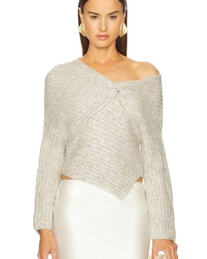 Cult Gaia Lea Knit Top in Beige. Size L.