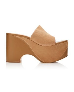 Cult Gaia - Natasha Suede Platform Mules - Tan - IT 41 - Moda Operandi