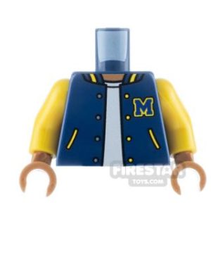 Custom Printed Torso Varsity Jacket DARK BLUE