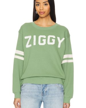 DAYDREAMER Ziggy Stardust Varsity Sweatshirt in Green. Size M, S, XL, XS.