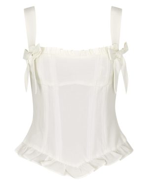 DE LA Vali Ibienca White Corset top - 10