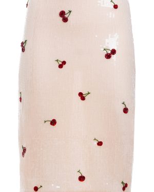 DES_PHEMMES - Cherry-Sequined Midi Skirt - Nude - IT 44 - Moda Operandi