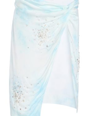 DES_PHEMMES - Exclusive Riviera Embellished Midi Wrap Skirt - Blue - IT 46 - Moda Operandi