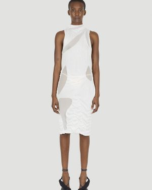 DI PETSA Wet Look Mini Dress - Woman Dresses White S