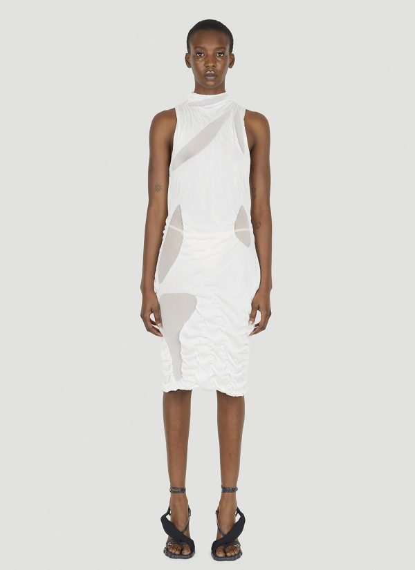 DI PETSA Wet Look Mini Dress - Woman Dresses White S