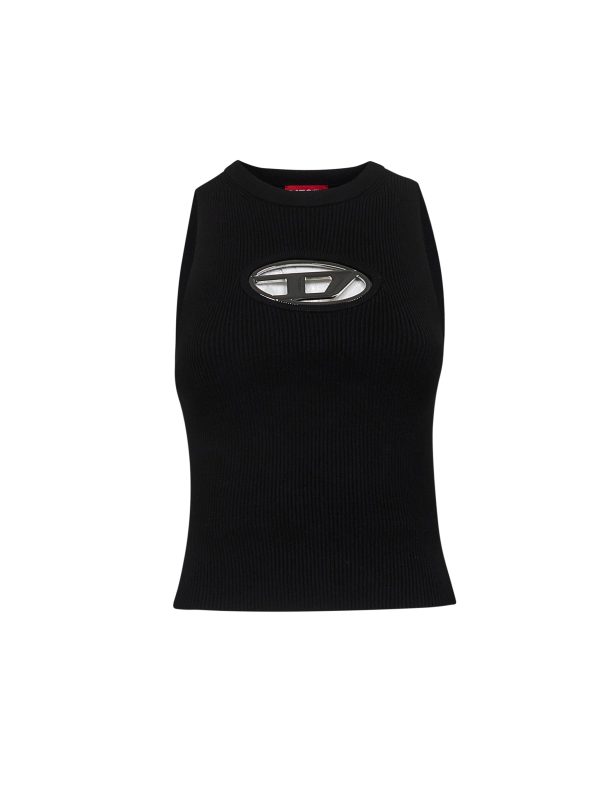 DIESEL | Black ribbed knit M-Onerva-Top top | Women | XS