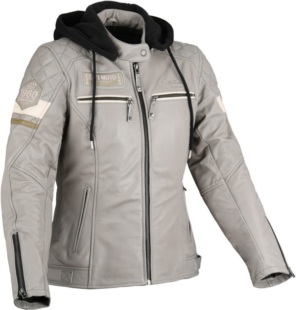 DIFI Jolene 2 Ladies Motorcycle Leather Jacket, black-grey, Size 3XL for Women