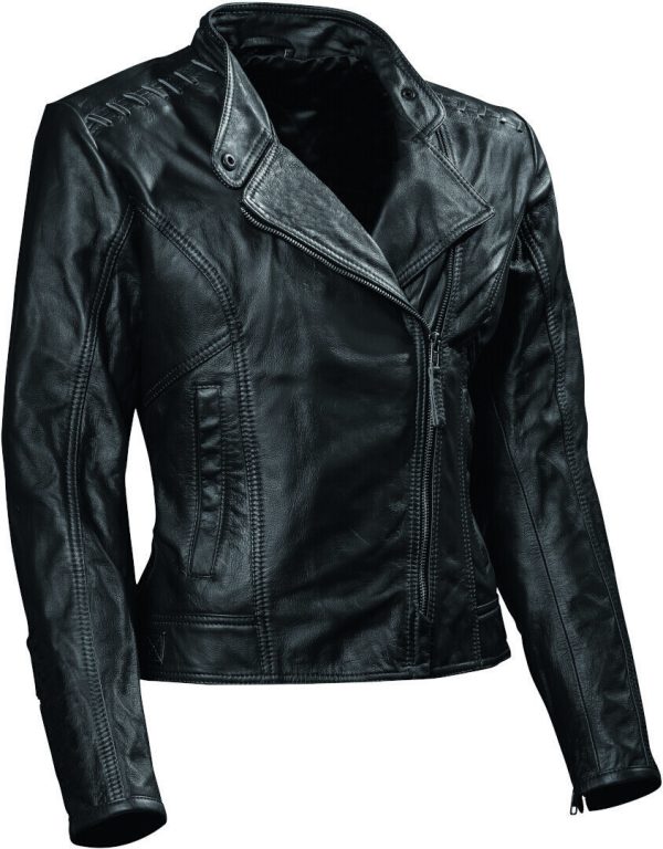 DIFI Rose Ladies Motorcycle Leather Jacket, black, Size 46 for Women