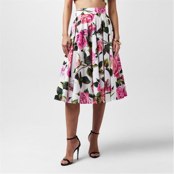 DOLCE AND GABBANA Women'S Floral A-Line Midi Dress - Pink