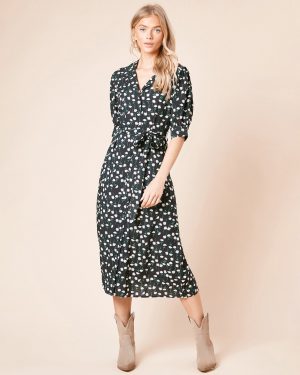 DOROTHY PERKINS Floral Belted Puff Sleeve Shirt Dress