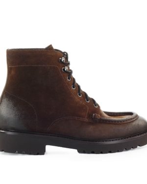DOUCAL'S DARK BROWN SUÈDE COMBAT BOOT